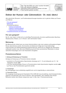 Doktor der Human- oder Zahnmedizin
