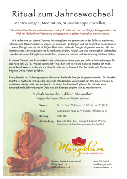 Jahreswechsel Ritual - Mangalam Yoga & Ayurveda