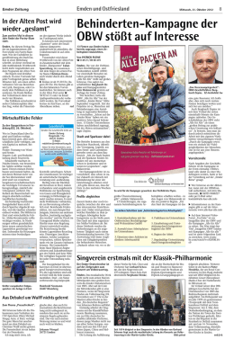 Behinderten-Kampagne der OBW stößt auf Interesse