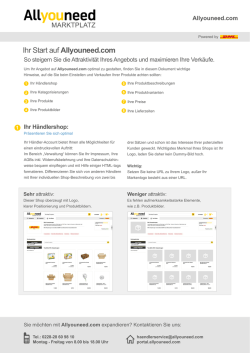 Ihr Start auf Allyouneed.com - Online Marktplatz Allyouneed.com