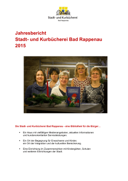 Jahresbericht Stadtbücherei Bad Rappenau 2015