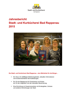 Jahresbericht Stadtb&uuml;cherei Bad Rappenau 2015