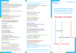 Veranstaltungen in der Stadtbücherei Bochum