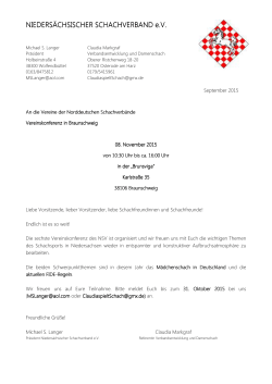 Vereinskonferenz 2015 - Niedersächsischer Schachverband
