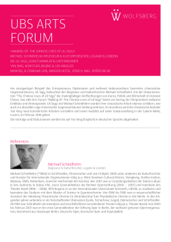 ubs arts forum - Michael Schindhelm