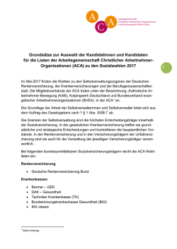 Grunds&auml;tze zur Auswahl der Kandidatinnen und Kandidaten