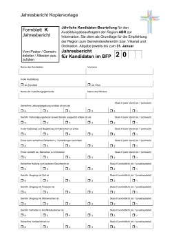 Jahresbericht Kopiervorlage Jahresbericht f&uuml;r Kandidaten im BFP