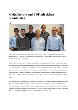 Gr&uuml;nliberale und BDP mit sieben Kandidaten