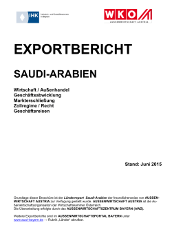 Exportbericht Saudi-Arabien - Außenwirtschaftsportal Bayern