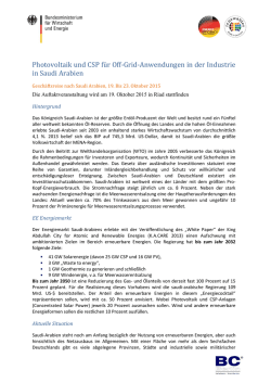 Photovoltaik und CSP für Off-Grid-Anwendungen in der