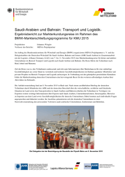 Saudi-Arabien und Bahrain: Transport und Logistik-