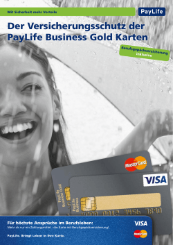 Der Versicherungsschutz der PayLife Business Gold Karten