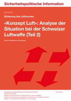 Analyse der Situation bei der Schweizer Luftwaffe (Teil 2)