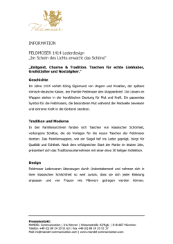 INFORMATION FELDMOSER 1414 Lederdesign &bdquo;Im Schein des