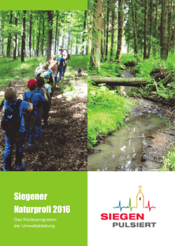 Programm "Siegener Naturprofi 2016".