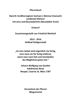 Pfarrerbuch Sachsen-Weimar Entwurf BIO 1399 vom 01.02.2016