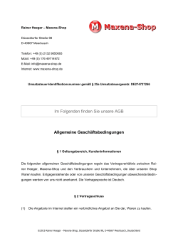 AGB als PDF-Datei herunterladen - Maxena-Shop