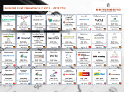 Selected ECM transactions in 2015 – 2016 YTD
