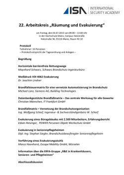 22. Arbeitskreis „Räumung und Evakuierung“