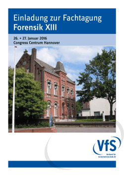 VfS-Einladung 2016 Forensik XIII für Aussteller