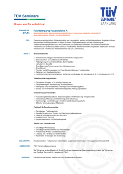 Fachlehrgang Haustechnik A - TÜV Saarland Bildung + Consulting