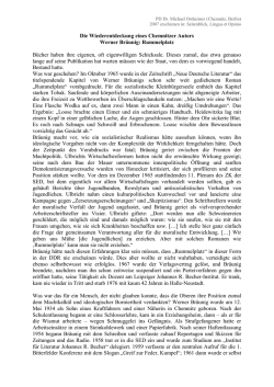 Die Wiederentdeckung eines Chemnitzer Autors Werner Br&auml;unig