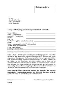 Hallennutzung