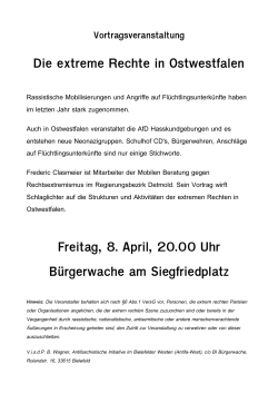 Die extreme Rechte in Ostwestfalen Freitag, 8. April