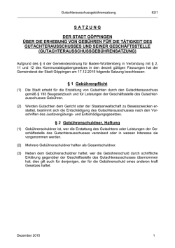 Gutachterausschuss-Geb&uuml;hrensatzung