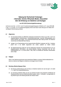 Hochschulgeb&uuml;hrensatzung