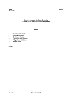 Geb&uuml;hrensatzung Stadtbibliothek Chemnitz