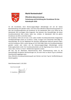 Festsetzung und Entrichtung der Grundsteuer f&uuml;r