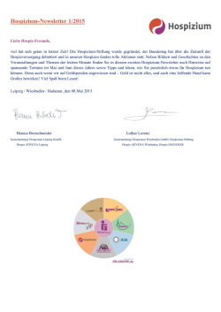 Hospizium-Newsletter 1/2015 - hospizium.de | hospizium.de