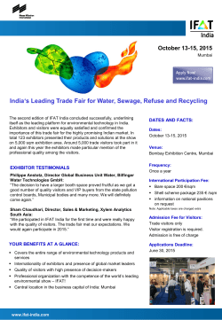 India`s Leading Trade Fair for Water, Sewage, Refuse and Recycling