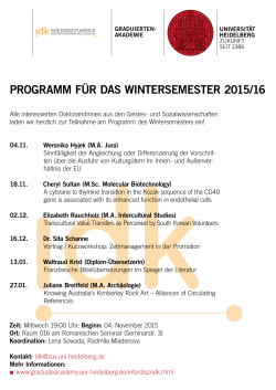 IDK-Programm für das Wintersemester 2015/16