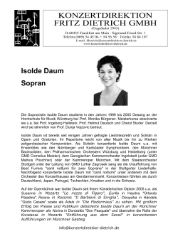 Isolde Daum - Konzertdirektion Dietrich