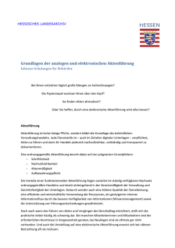 Infoblatt Schulungen Aktenf&uuml;hrung