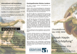 Joseph Haydn &bdquo;Die Sch&ouml;pfung&ldquo; - VDKC-NRW