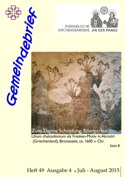 Heft 49 Ausgabe 4 Juli - August 2015 Zum Thema Sch&ouml;pfung
