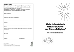 Kinderferienakademie vom 25.-29.7.2016 zum Thema „Schöpfung“