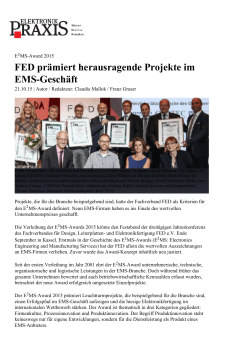 FED prämiert herausragende Projekte im EMS-Geschäft