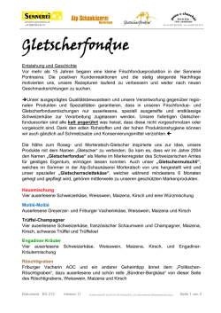 Informationen zum Gletscherfondue