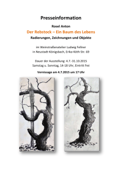 Presseinformation Rosel Anton Der Rebstock – Ein Baum
