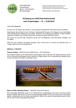Einladung zur IAKS-Informationsreise nach Kopenhagen – 15. +
