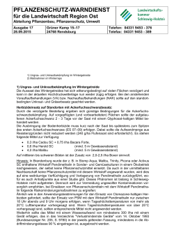 Warndienst Ost 17-2015 - Landwirtschaftskammer Schleswig