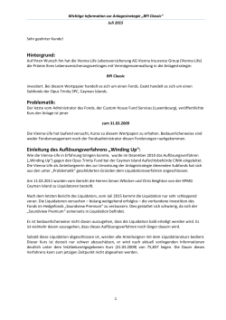 Aktuelle Information zur Anlagestrategie "BPI-Classic" - Vienna