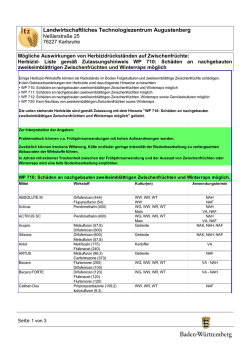 Herbizid- Liste gem&auml;&szlig; Zulassungshinweis WP 710