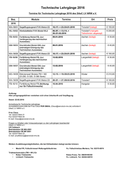 Technische Lehrgänge 2016