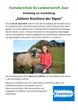 Seltene Nutztiere der Alpen - Fachoberschule für Landwirtschaft Auer