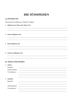 DIE S&Uuml;SSSPEISEN